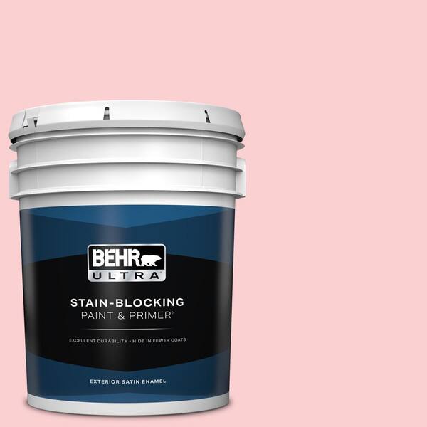 BEHR ULTRA 5 gal. #130A-2 Fading Rose Satin Enamel Exterior Paint & Primer