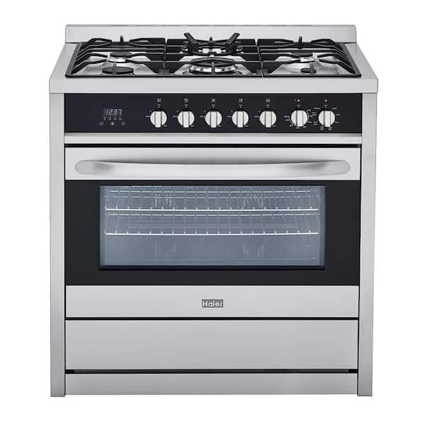 Haier 3.8 cu. ft. Gas Freestanding Range with Convection Oven in Stainless Steel