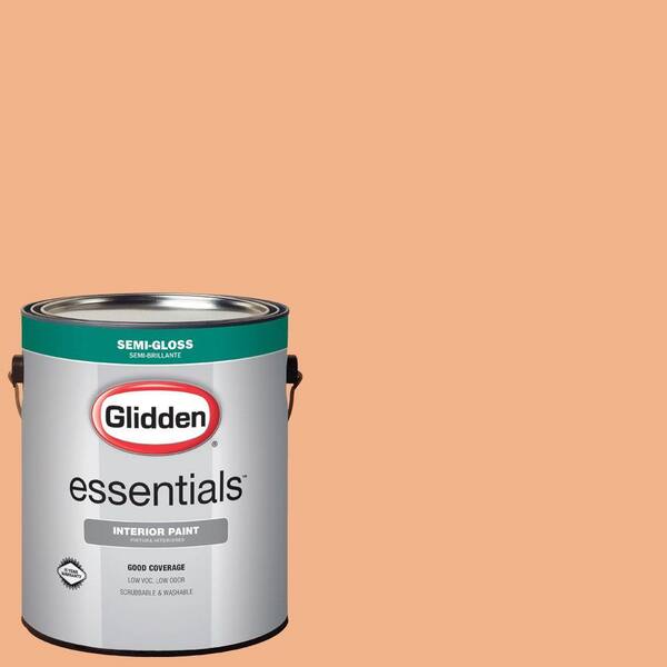 Glidden Essentials 1 gal. #HDGO33U Georgia Peach Semi-Gloss Interior Paint