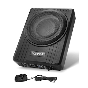 10in. 300W Underseat Car Subwoofer, Slim Powered Car Subwoofers Under the Seat, Low Profile Audio Sub Built-in Amplifier