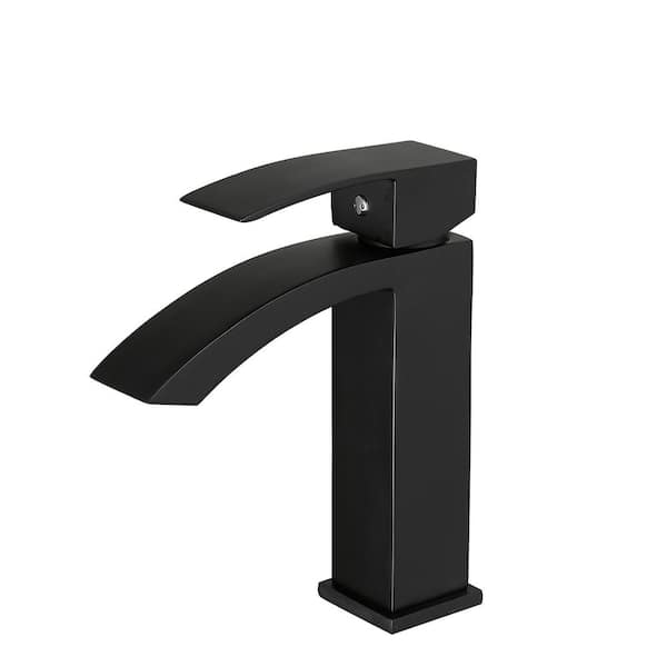 Unbranded Single Handle Single-Hole Bathroom Faucet in Matte Black