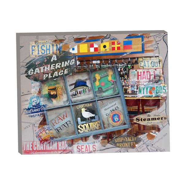 VENICE BEACH Collections Chatham Squire Cape Cod Collage by Grotto Studios 1-Piece Unframed Graphic Print Abstract 16 in. x 20 in.