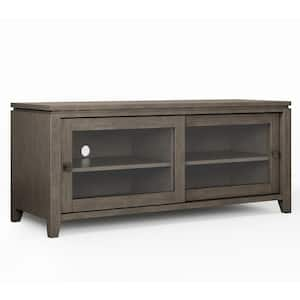 Cosmopolitan Solid Wood 48 in. Wide Contemporary TV Media Stand in Farmhouse Grey For TVs up to 55 in.