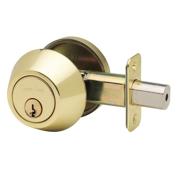 Single Cylinder Polished Brass Deadbolt
