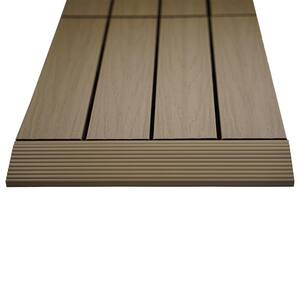 NewTechWood Quick Deck Composite Deck Tile Straight Trim - Westminster Gray 2-Piece Box