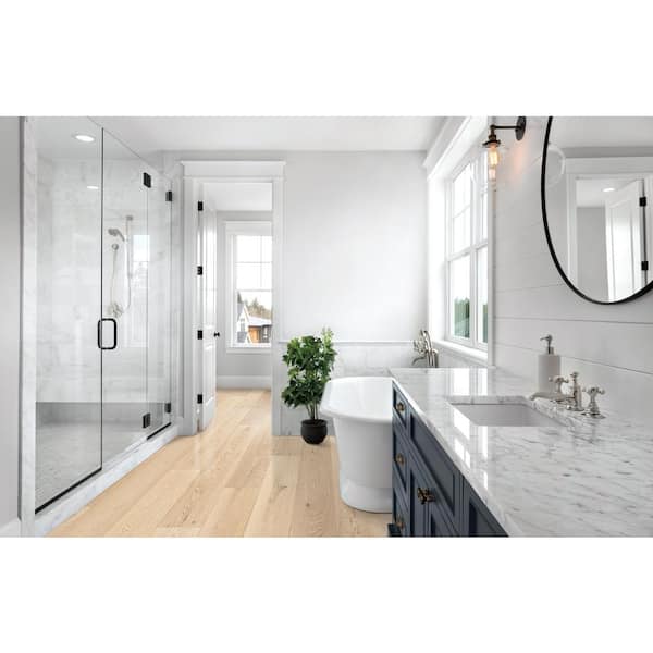 Sure+ Harvest Wheat Oak White Oak 1/4 in. T x 6.5 in. W Click Lock W Brushed Engineered Hardwood Flooring (21.7 sq.ft./case)