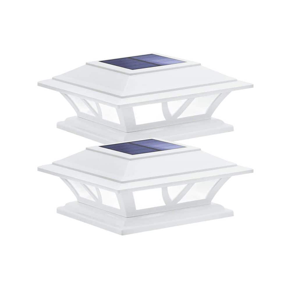 LED Solar Post Lights Outdoor Fence Deck Cap Two Modes Waterproof White 2-Pack price history on PriceWatchPro