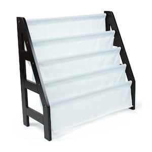 Espresso Kids Ladder Bookshelf 4 Tier Book Organizer