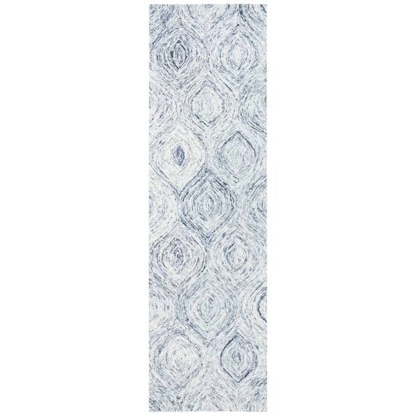 SAFAVIEH Ikat Silver/Grey 2 ft. x 8 ft. Geometric Solid Color Runner Rug