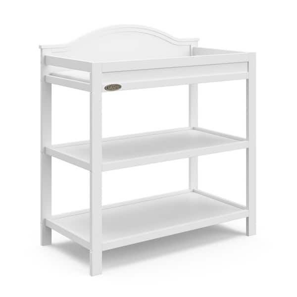 Story White Changing Table with Water-Resistant Changing Pad