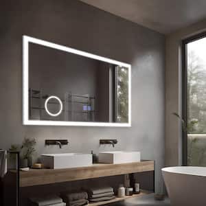 47 in. W x 26 in. H Rectangular Frameless LED Anti-Fog Dimmable Bathroom Vanity Mirror in Silver
