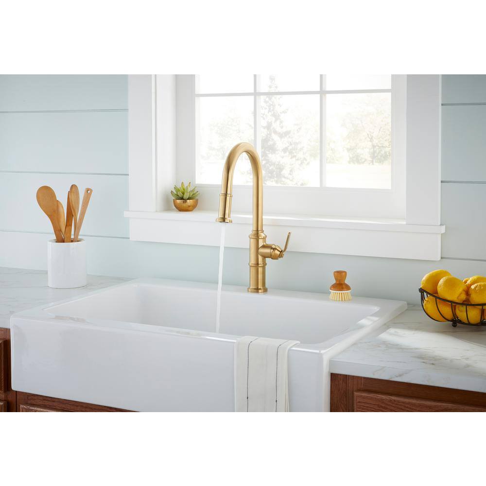 Kinzie Brushed Bronze Single Handle Pull-Down Kitchen Faucet