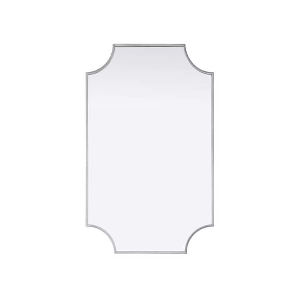 Silver 30 in. W x 42 in. H Rectangle Wall Mirror