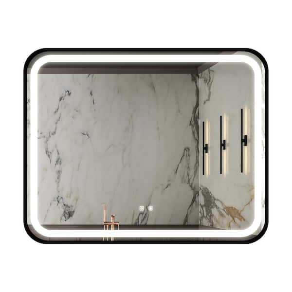 Miscool Anky 40 in. W x 32 in. H Rectangular Framed Wall Mounted LED Bathroom Vanity Mirror
