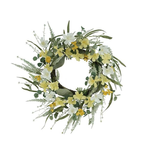 24 in. Artificial Dogwood Floral Spring Wreath