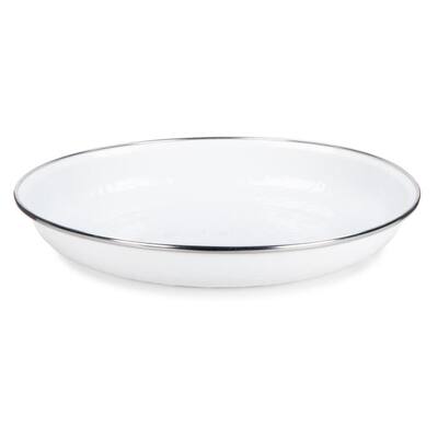 10 in. Solid White Enamelware Pasta Plate (Set of 4)