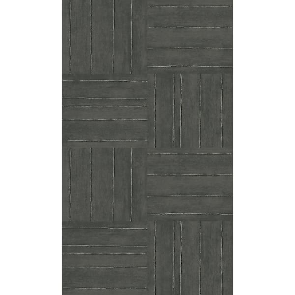 Seabrook Designs Gunmetal Plaza Geometric Unpasted Paper Nonwoven Wallpaper Roll 57.5 sq. ft.