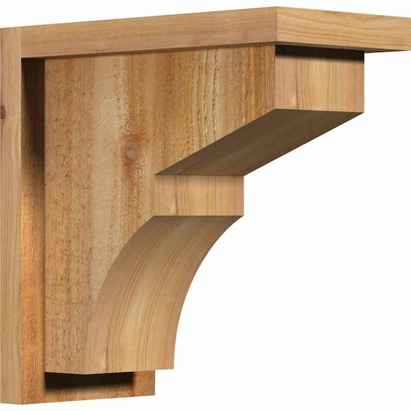 Ekena Millwork 6 in. x 12 in. x 12 in. Western Red Cedar Monterey Rough Sawn Corbel with Backplate
