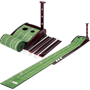 11.8 in. x 119.6 in. Indoor Golf Putting Mat with Automatic Ball Return