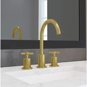 Prima 3 8 in. Widespread 2-Handle Bathroom Faucet in Brushed Titanium Gold