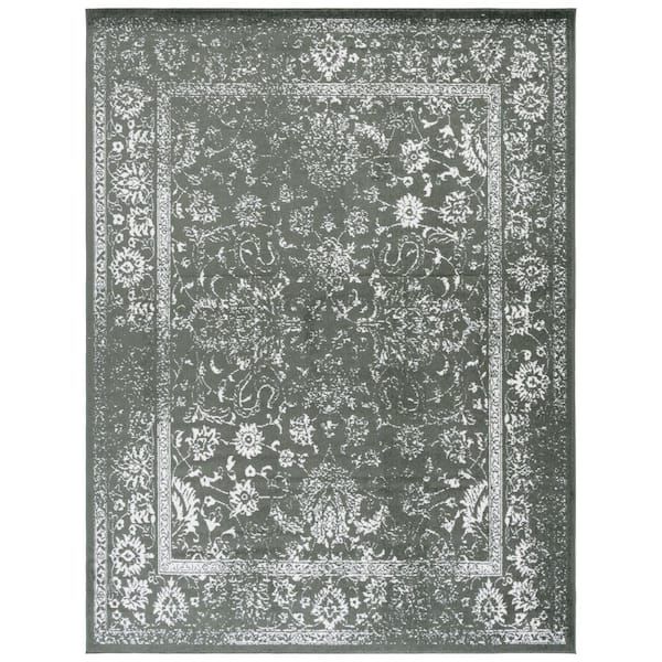 Adirondack 8 ft. x 10 ft. Dark Green/Ivory Oriental Area Rug