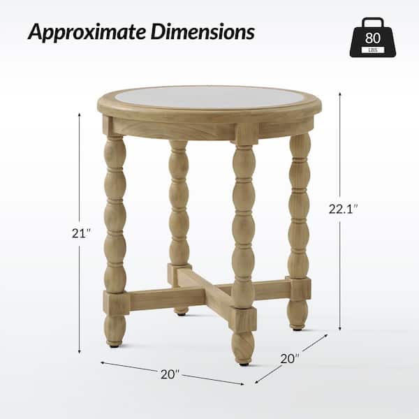 JAYDEN CREATION Taurino Natural 20 in. W Traditional Round