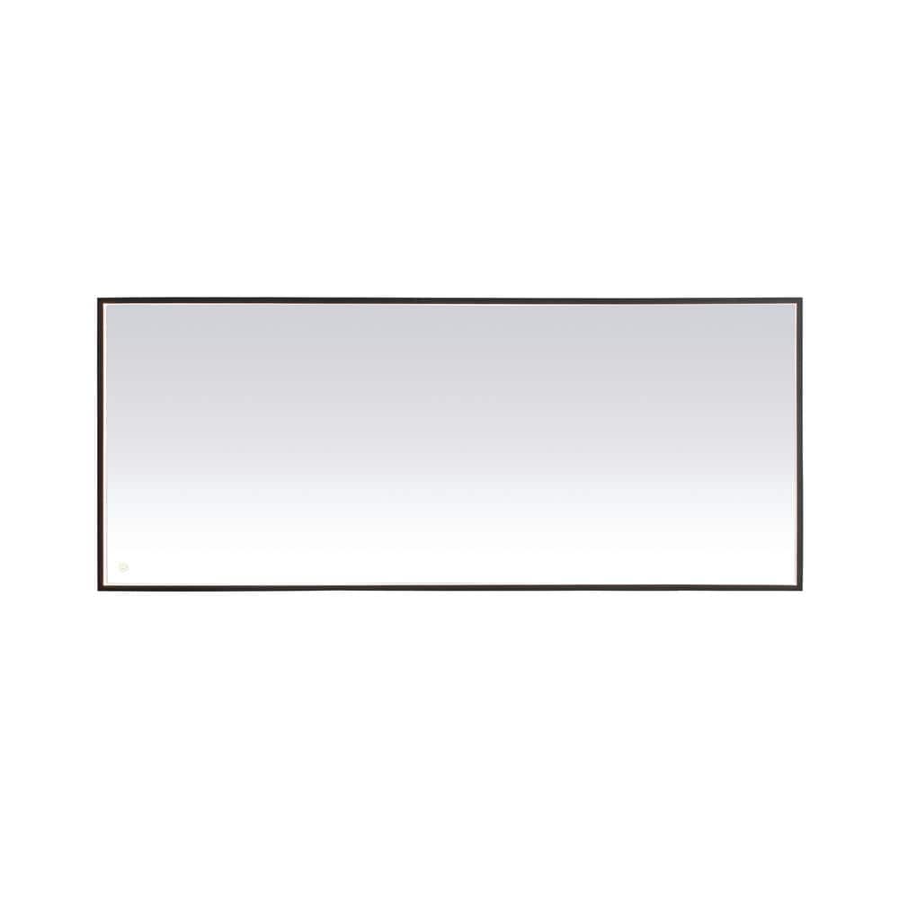 Timeless Home 72 in. W x 30 in. H Aluminum Black LED Mirror