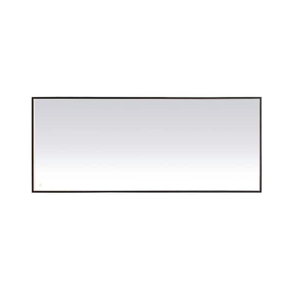 Unbranded Timeless Home 72 in. W x 30 in. H Aluminum Black LED Mirror