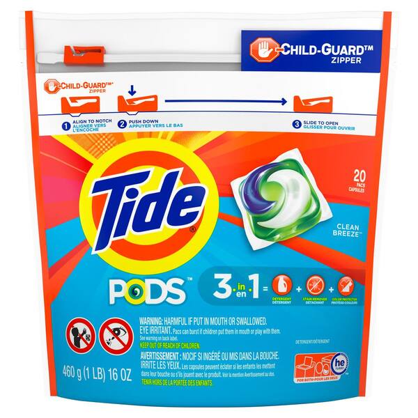 Tide Clean Breeze Scent Laundry Detergent Pods (20Count)003700095684