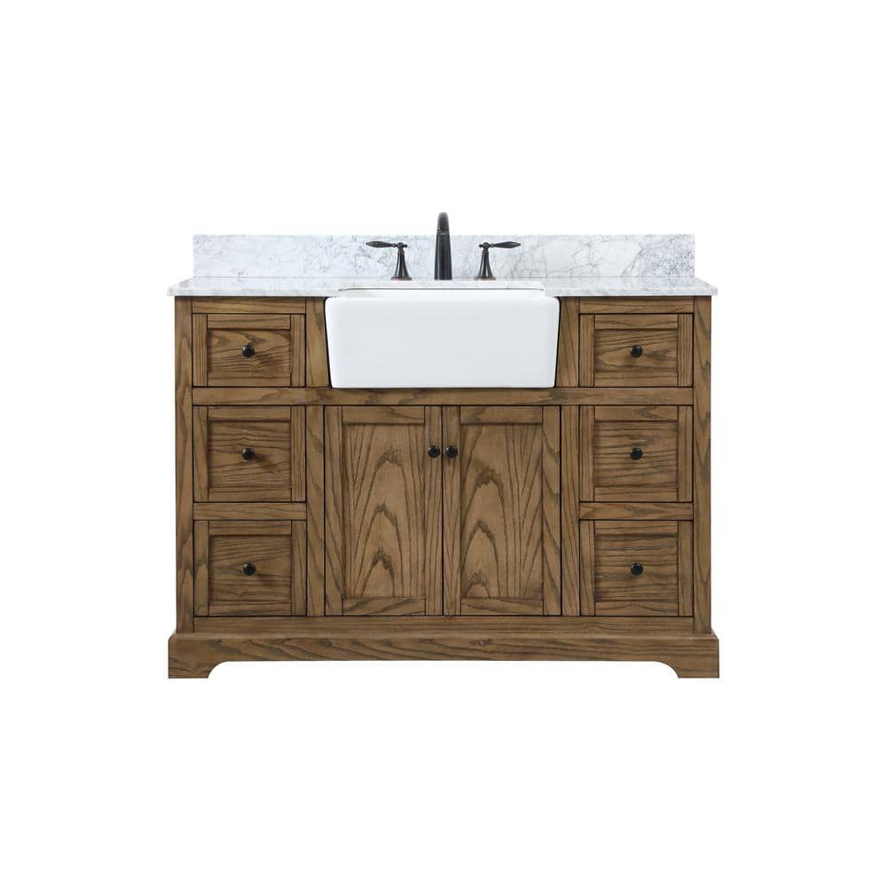 Timeless Home 48 in. W x 22 in. D x 34.75 in. H Bath Vanity in Driftwood wi