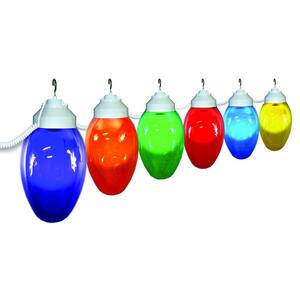 6-Light Outdoor Holiday String Light Set of Assorted Color and White Fixturing