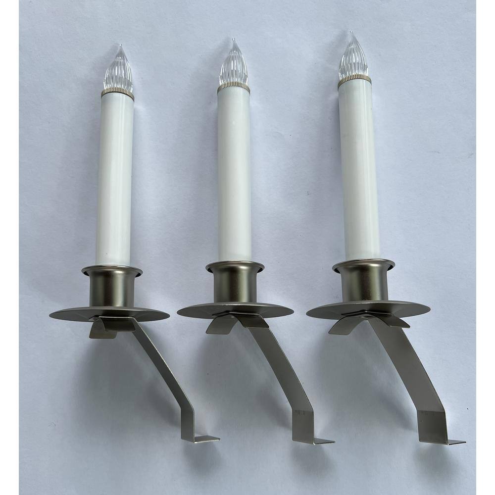 Cambridge Slant Bracket LED Battery Operated Pewter Window Candle W