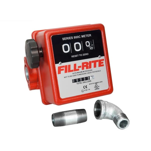 FILL-RITE 3/4 in. 5-20 GPM 3 Wheel Mechanical Meter Aluminum with Mounting Kit for Pumps