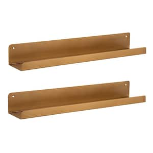 Mezzo 24 in. x 3 in. x 4 in. Gold Decorative Wall Shelf