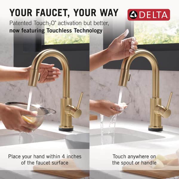 Delta Trinsic Gold Touch2O with Touchless Technology Single Handle