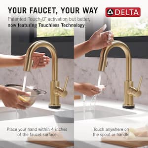 Trinsic Touch2O with Touchless Technology Single Handle Bar Faucet in Champagne Bronze