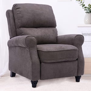 Plush Recliner Chair Overstuffed Comfort with Sturdy Frame Manual Push back Recline-Warm Gray