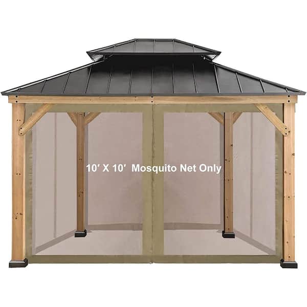 CoastShade 10 ft. x 10 ft. Replacement Canopy Mosquito Netting Screen Sidewalls Cream