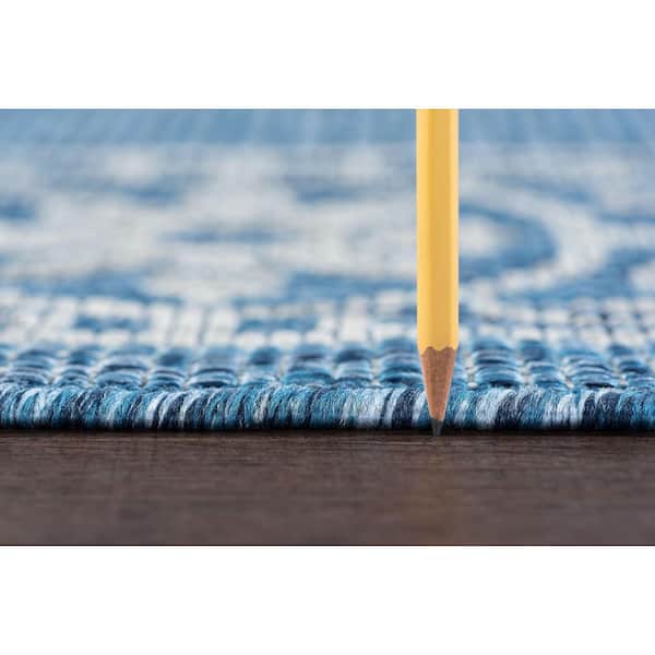 Veranda Border Indigo 8 ft. x 10 ft. Indoor/Outdoor Area Rug