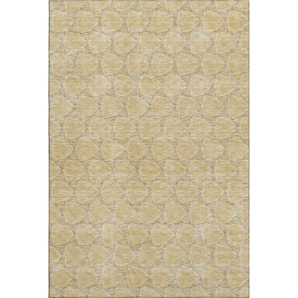 Addison Rugs Mayfield Premium Machine Washable Abstract AMF960 Wheat 9 ft. x 12 ft. Area Rug