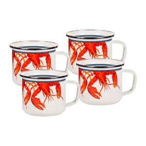 24 oz. Lobster Enamelware Grande Mugs (Set of 4)