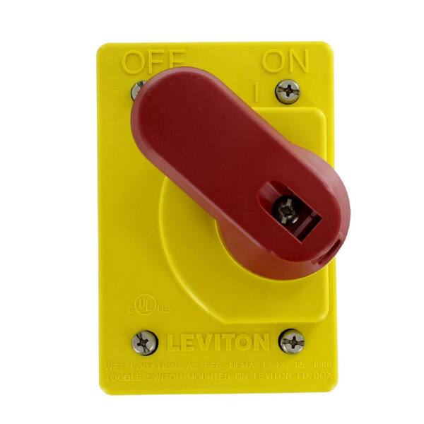 Leviton Weguard Watertight IP66 Toggle Switch Cover, Yellow