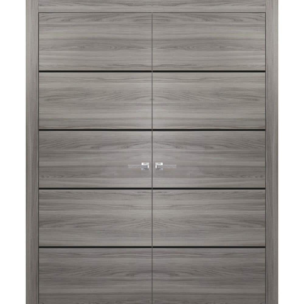 48 in. x 80 in. Ginger Ash Finished Universal/Reversible Frosted Glass Solid Wood Assembly Required Interior Door Kit price history on PriceWatchPro