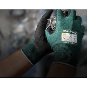 MaxiFlex Cut Men's Large Green ANSI 2 Abrasion Resistant Nitrile-Coated Work Gloves