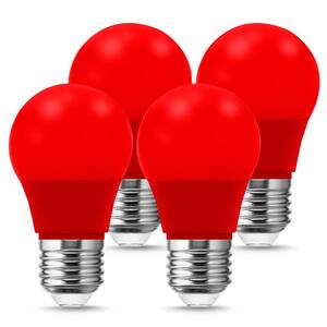 20-Watt Equivalent A15 3-Watt Non-Dimmable Red LED Colored Light Bulb E26 Base (4-Pack)