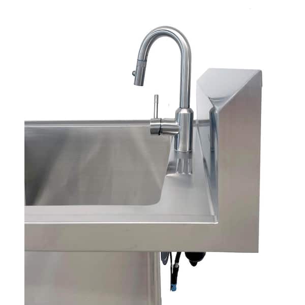 Wilprep Stainless Steel Kitchen Sink Commercial Work Table Utility Sink  with Drainboard