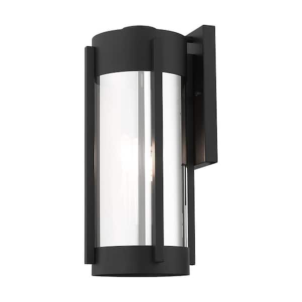 Livex Lighting Sheridan 3 Light Black With Brushed Nickel Candles Outdoor Wall Sconce 22383 04 The Home Depot - Brushed Nickel Candle Wall Sconces