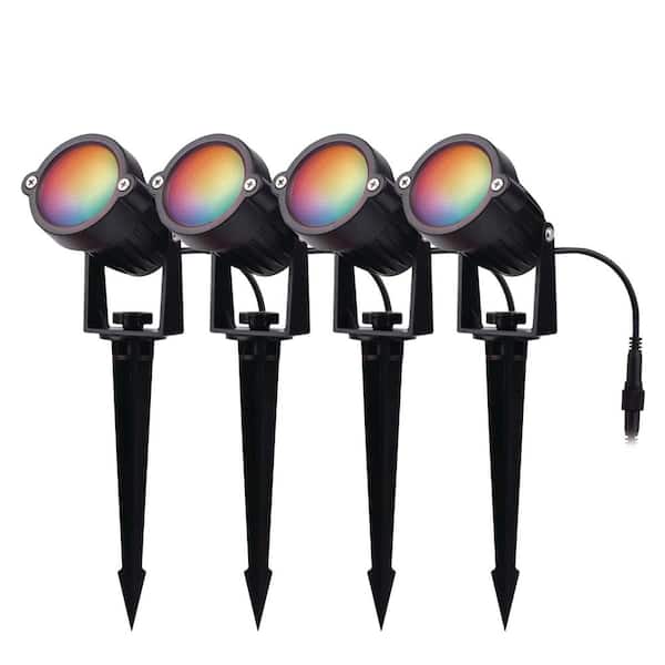 Unbranded Brookstone Plug-in Black LED Landscape Flood Light