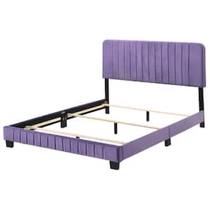 Lodi Purple Velvet Upholstered Channel Tufted Full Panel Bed