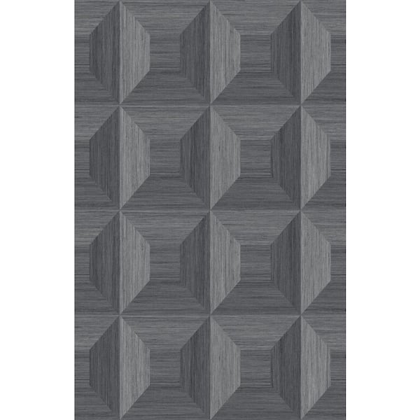 Seabrook Designs Cove Grey Squared Away Geometric Embossed Vinyl Unpasted Wallpaper Roll (60.75 sq. ft.)